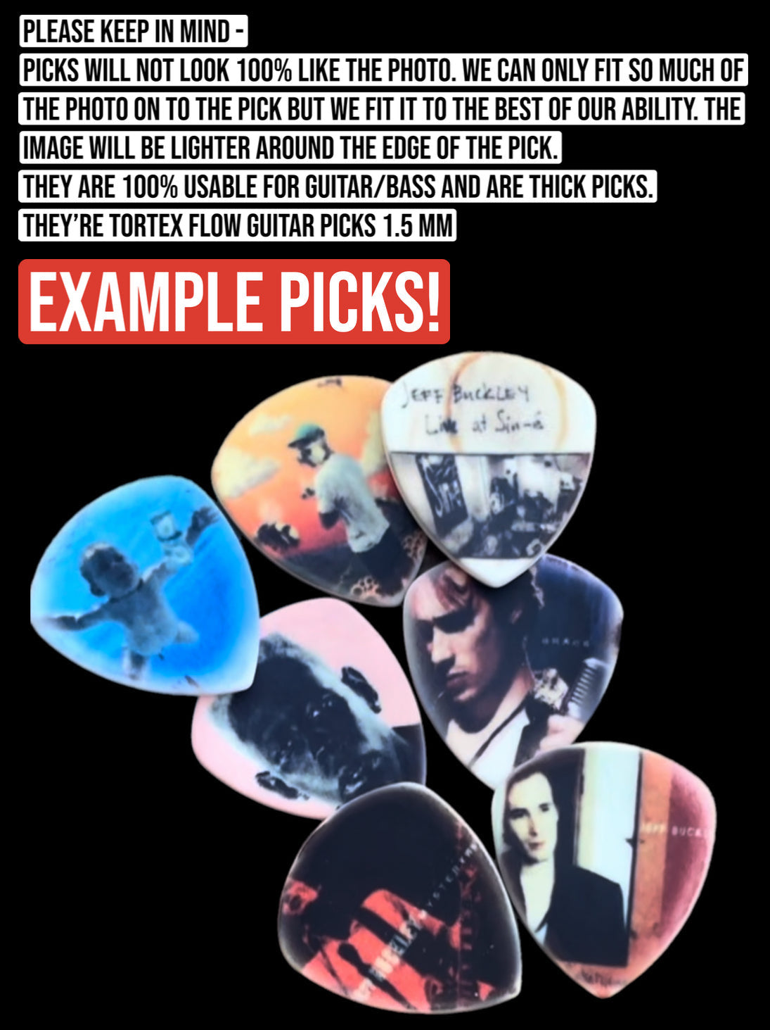 Customize 6 Picks With Your Images/ Preferred Albumns